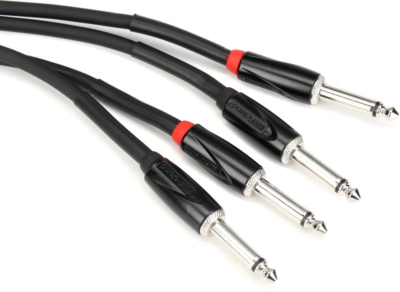 Roland Black Series Interconnect Cable, Dual 1/4-Inch to Dual 1/4-Inch, 15 Feet